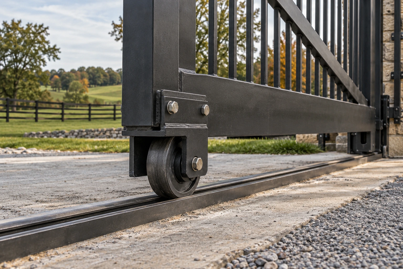 Close-up hardware detail for Commercial & Industrial Metal Gate Services in Lexington, KY