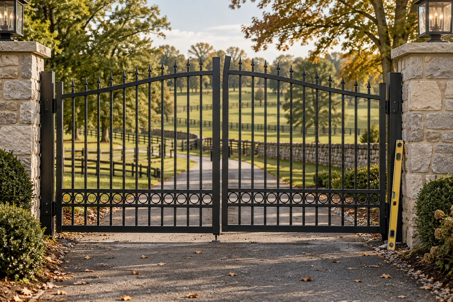 Black steel gate installation for Metal Gate Alignment & Adjustment in Lexington, KY