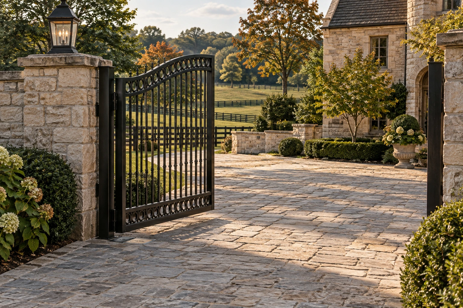 Black steel gate installation for Metal Gate Operator Installation in Lexington, KY