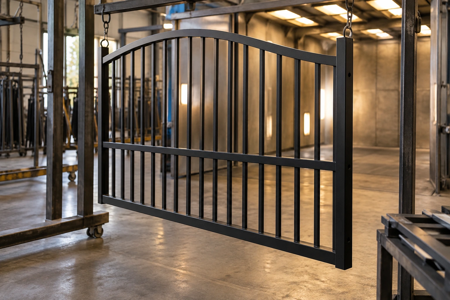 Black steel gate installation for Metal Gate Painting & Powder Coating in Lexington, KY