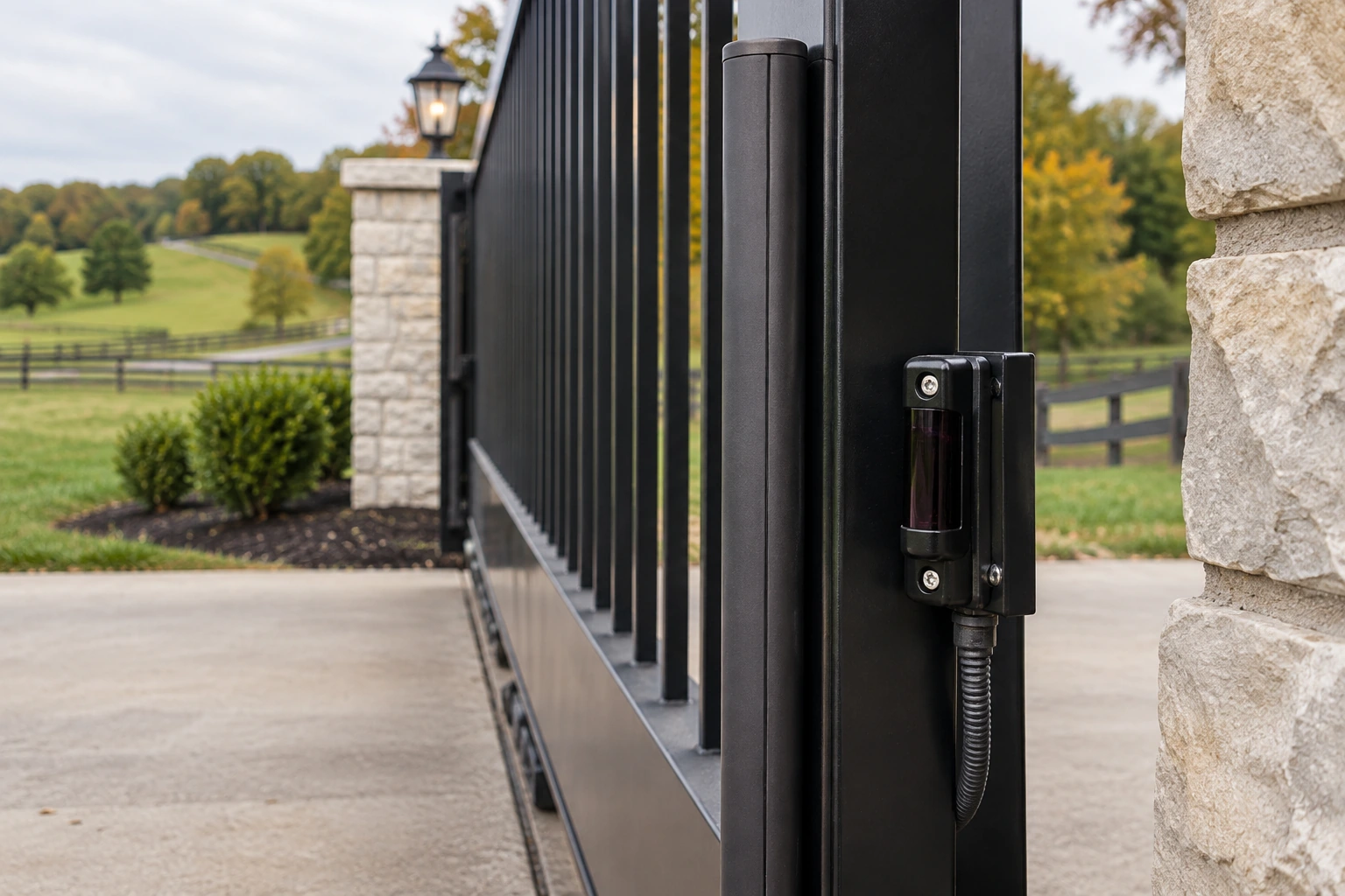 Close-up hardware detail for Metal Gate Sensor & Safety Equipment Installation in Lexington, KY